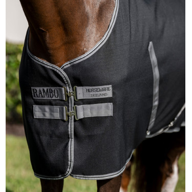 Horseware Rambo Boxdecke Mikrofaserfutter Schwarz / Sturm / Silbergrau