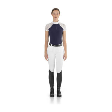 Wettkampf-Poloshirt Florentine Ego7 Langarm Damen Marine Marineblau