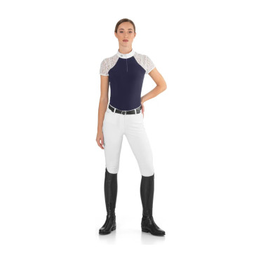 Wettkampf-Poloshirt Florentine Ego7 Langarm Damen Marine Marineblau