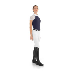 Wettkampf-Poloshirt Florentine Ego7 Langarm Damen Marine Marineblau