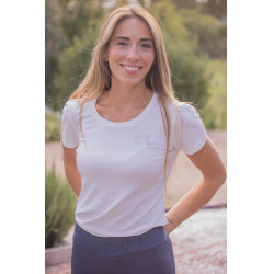 T-Shirt Pénélope Techty Kurzarm Ecru Wei&szlig;