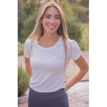 T-Shirt Pénélope Techty Kurzarm Ecru Wei&szlig;