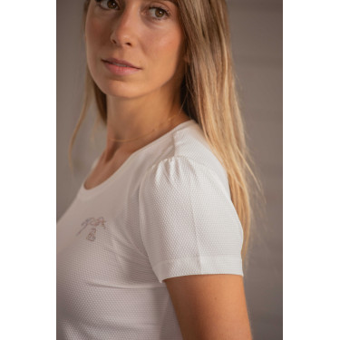 T-Shirt Pénélope Techty Kurzarm Ecru Wei&szlig;