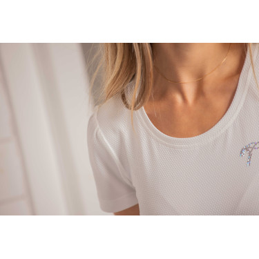 T-Shirt Pénélope Techty Kurzarm Ecru Wei&szlig;