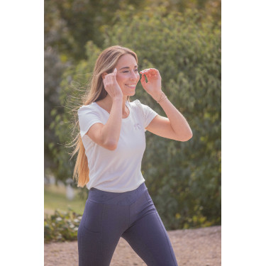 T-Shirt Pénélope Techty Kurzarm Ecru Wei&szlig;