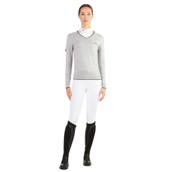 Ego7 Damenpullover mit V-Ausschnitt Vic Grau