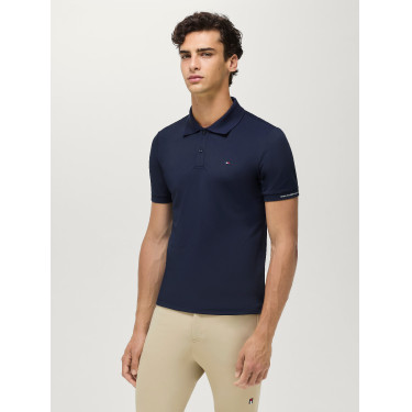 Technisches Polo Fresco Tommy Hilfiger Equestrian Herren kurzarm Wüstenhimmel Blau Technisches Polo Fresco Tommy Hilfiger Equestrian Herren kurzarm Wüstenhimmel Blau