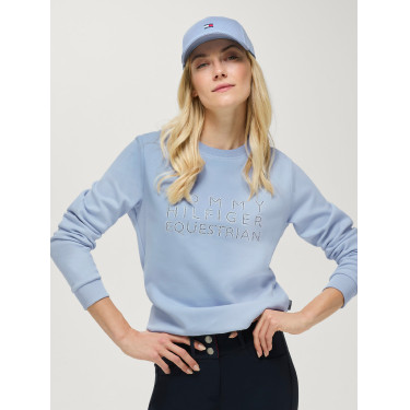 Damen-Rundhalspullover Belair mit Strass von Tommy Hilfiger Equestrian Sanftes Blau