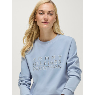 Damen-Rundhalspullover Belair mit Strass von Tommy Hilfiger Equestrian Sanftes Blau