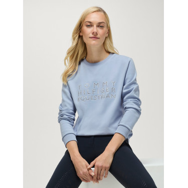 Damen-Rundhalspullover Belair mit Strass von Tommy Hilfiger Equestrian Sanftes Blau
