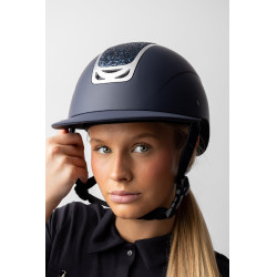 Reithelm mit Kristallverzierung Horze Arix II Rauchgrau