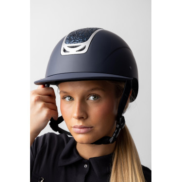 Reithelm mit Kristallverzierung Horze Arix II Rauchgrau