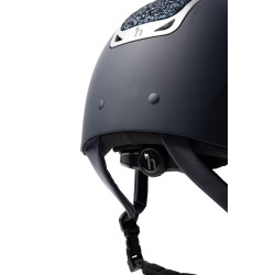 Reithelm mit Kristallverzierung Horze Arix II Rauchgrau