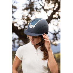 Reithelm mit Kristallverzierung Horze Arix II Rauchgrau