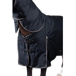 Außendecke mit Halsteil Glasgow 100 g Pony Horze Heidelbeere Grau