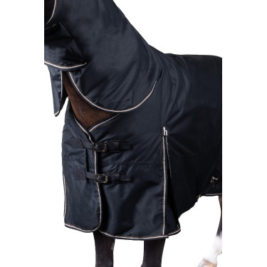 Außendecke mit Halsteil Glasgow 100 g Pony Horze Heidelbeere Grau