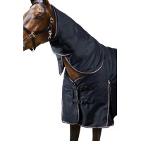 Horze Glasgow 300 g Outdoordecke mit Halsteil Combo Heidelbeere Grau