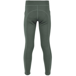 Gefütterte Fleece-Reitleggings Riding World Volga für Kinder Grüngrau Gr&uuml;n