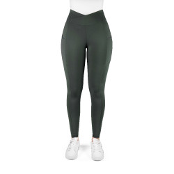 Reitleggings Equithème Fanny Damen Khaki Gr&uuml;n