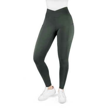 Reitleggings Equithème Fanny Damen Khaki Gr&uuml;n