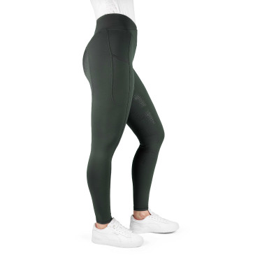 Reitleggings Equithème Fanny Damen Khaki Gr&uuml;n