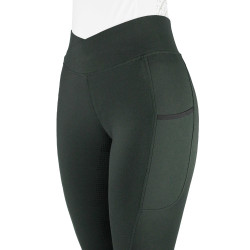 Reitleggings Equithème Fanny Damen Khaki Gr&uuml;n
