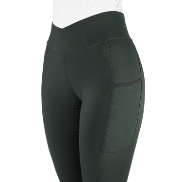 Reitleggings Equithème Fanny Damen Khaki Gr&uuml;n