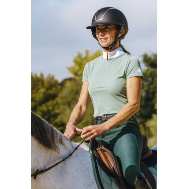Turnierpolo Equithème Suzanne Damen Hellgrün Grün Turnierpolo Equithème Suzanne Damen Hellgrün Grün