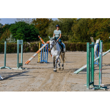 Nahtloses Kurzarm-T-Shirt Equithème Elena Damen Khaki Gr&uuml;n