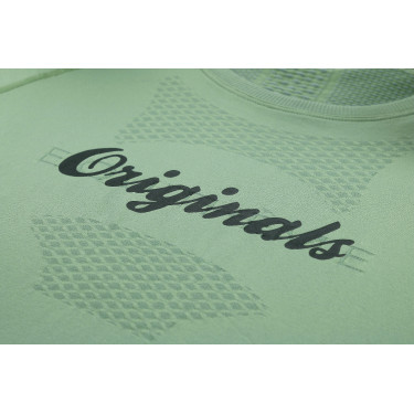 Nahtloses Kurzarm-T-Shirt Equithème Elena Damen Khaki Gr&uuml;n