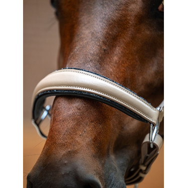Equestrian Stockholm Anatomic-Lederhalfter mit Glitzer Sand Beige Equestrian Stockholm Anatomic-Lederhalfter mit Glitzer Sand Beige