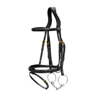 Reithalfter Kombiniertes Nasenband Dy'on D Kollektion Schwarz