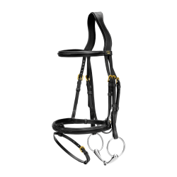 Reithalfter Kombiniertes Nasenband Dy'on D Kollektion Schwarz