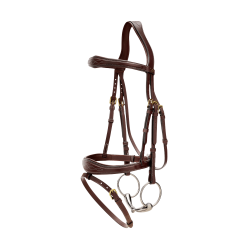 Kombinierter anatomischer Reithalfter-Zaum Dy'on D Collection Braun