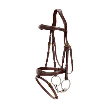 Kombinierter anatomischer Reithalfter-Zaum Dy'on D Collection Braun