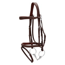 Kombiniertes Reithalfter mit Karabiner Dy'on Working Braun