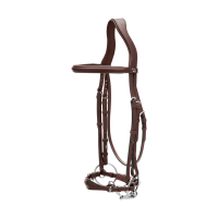 Trensenzaum mit verstellbarem deutschem Reithalfter New English Collection by Dy'on Schwarz