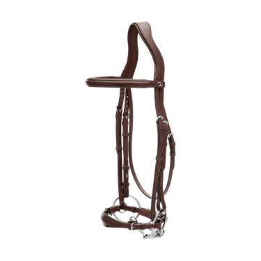 Trensenzaum mit verstellbarem deutschem Reithalfter New English Collection by Dy'on Braun