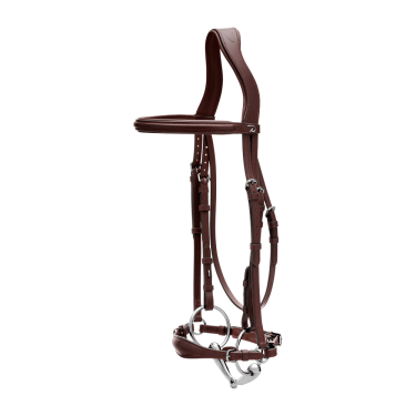 Trensenzaum mit verstellbarem deutschem Reithalfter New English Collection by Dy'on Braun