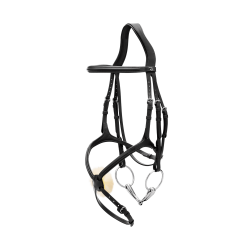 Reithalfter mit kombiniertem Nasenriemen New English Collection by Dy'on Schwarz