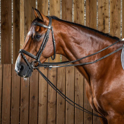 Deutsche Zügel Full Leather 1/2 Working By Dy'on Schwarz Deutsche Zügel Full Leather 1/2 Working By Dy'on Schwarz