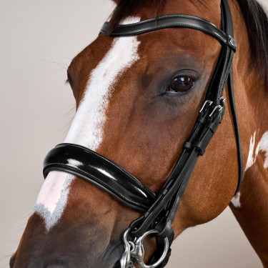 Trense Nasenriemen Groß Lackiert Working By Dy'on Schwarz