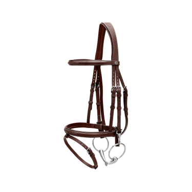 Kombinierter Reithalfter-Zaum mit Karabinerhaken Working by Dy'on Braun Kombinierter Reithalfter-Zaum mit Karabinerhaken Working by Dy'on Braun