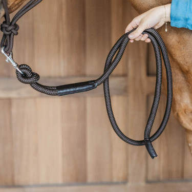 Dy'on Longierleine mit Karabinerhaken Braun