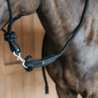 Trainingslonge Dy'on mit Karabinerhaken Schwarz