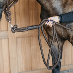 Trainingslonge Dy'on mit Karabinerhaken Braun