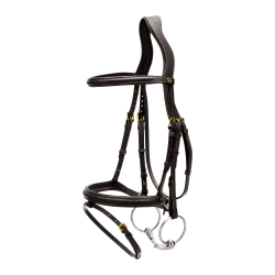 Bridon Dy'on D Collection kombiniertes geflochtenes Reithalfter Schwarz