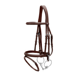 Trense Working by Dy'on kombiniert mit Reithalfter und Karabinern Braun