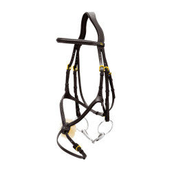 Trense mit geflochtenem Kombinationsnasenriemen D Collection Dy'on Schwarz Trense mit geflochtenem Kombinationsnasenriemen D Collection Dy'on Schwarz