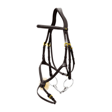 Trense mit geflochtenem Kombinationsnasenriemen D Collection Dy'on Schwarz Trense mit geflochtenem Kombinationsnasenriemen D Collection Dy'on Schwarz